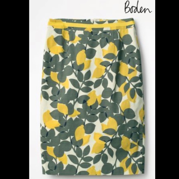 Boden lemon print pencil skirt 6L - Picture 2 of 6